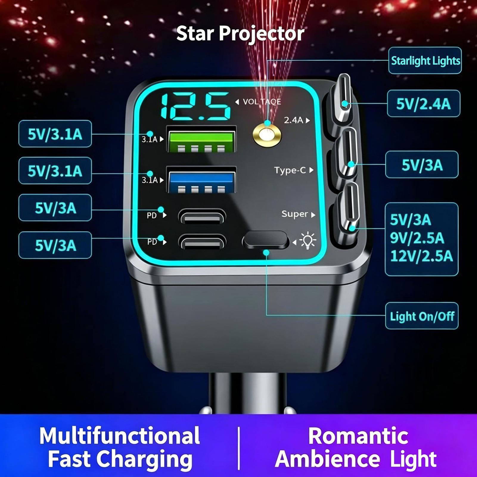 Выдвижное зарядное устройство  – обзор и цена Car Charger
